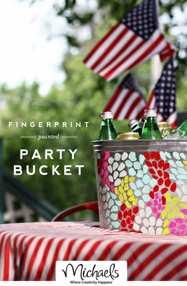 Fingerprint Painted Party Bucket Aunt Peaches