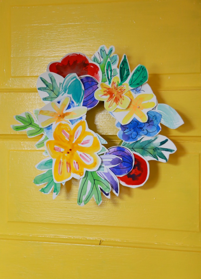 watercolor flower wreath